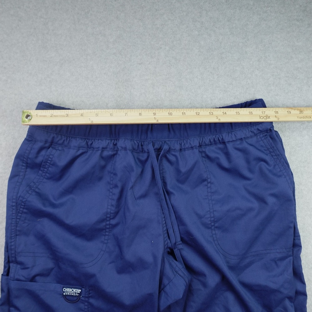 Cherokee Workwear Scrub Pants Womens Large Navy Blue Cargo Medical Lot of 2 - Picture 5 of 13